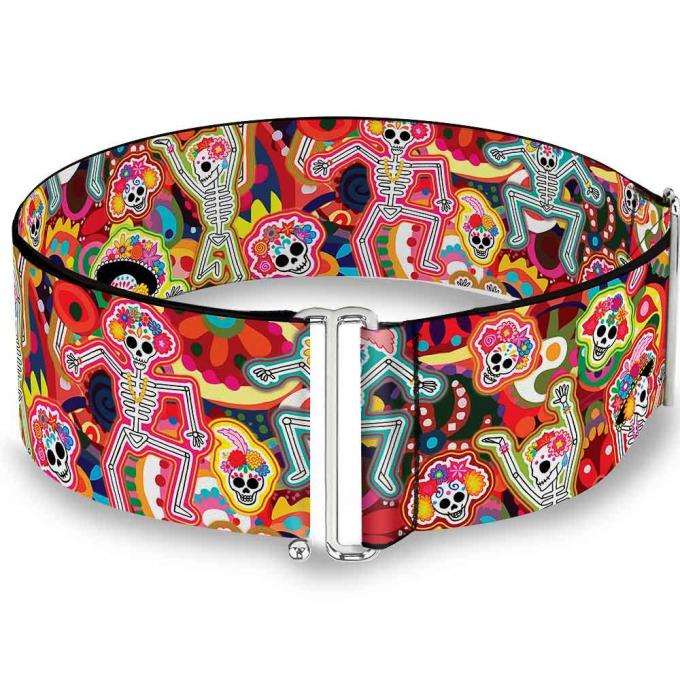 Cinch Waist Belt - Dancing Catrinas Collage Multi Color - ONE SIZE