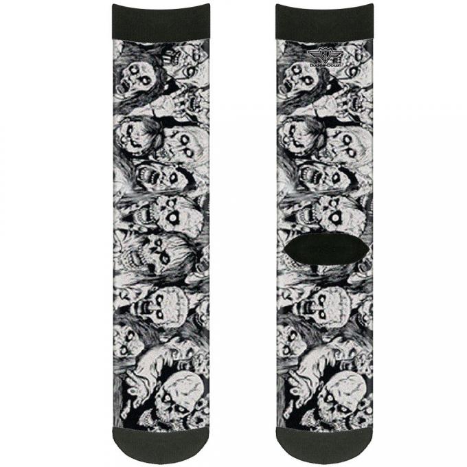 Sock Pair - Polyester - Zombie Skulls Sketch - CREW