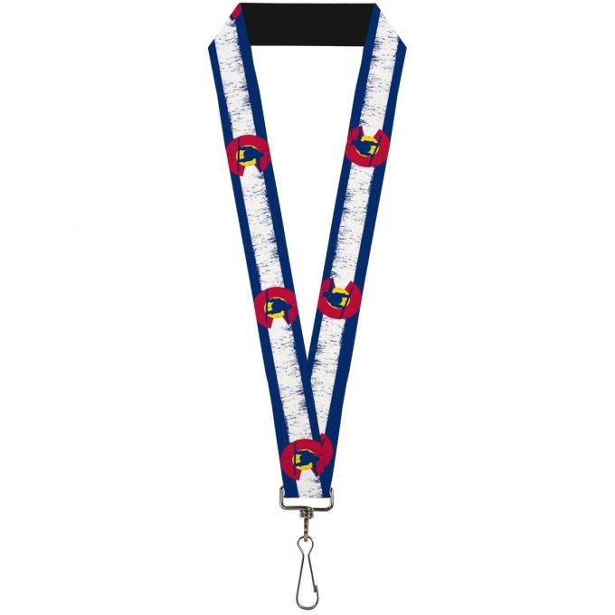 Buckle-Down Lanyard - Colorado Flag/Snowboarder Weathered