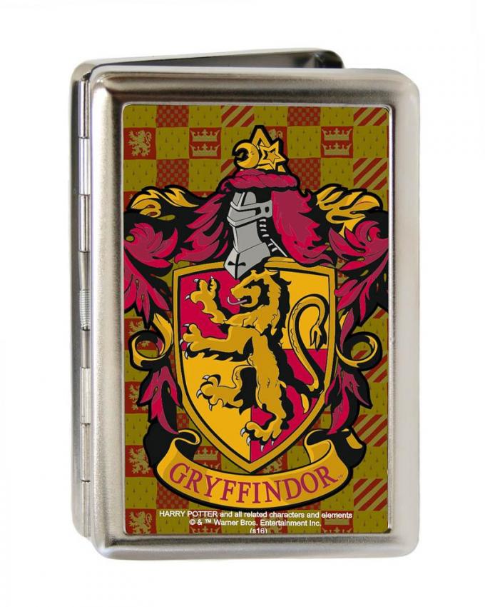 Business Card Holder - LARGE - Harry Potter GRYFFINDOR Crest FCG Gold/Burgundy
