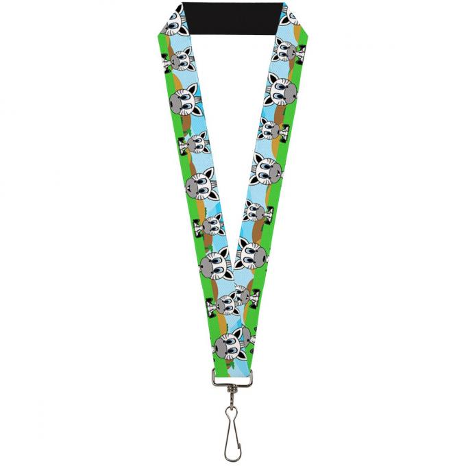 Buckle-Down Lanyard - Zebra Cartoon