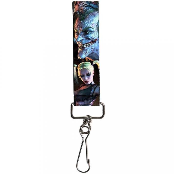 Key Fob - 1.0" - Arkham City Harley Quinn Pose & Joker Face