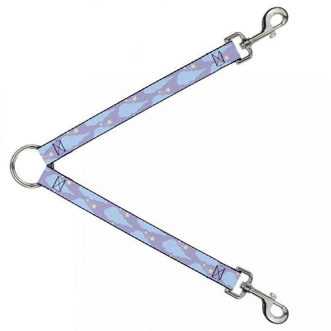 Dog Leash Splitter - Cloudy/Starry Sky Lavender/Blue/Yellow