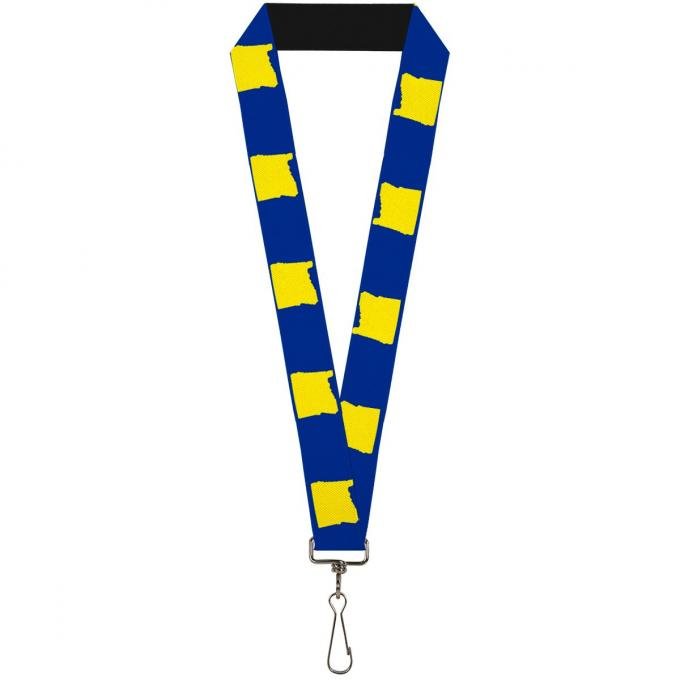 Buckle-Down Lanyard - Oregon State Silhouette Blue/Yellow