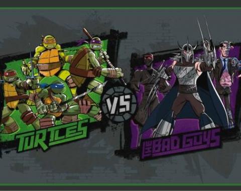 Placemat - New Series TURTLES Group Pose VS THE BAD GUYS Group Pose Grays