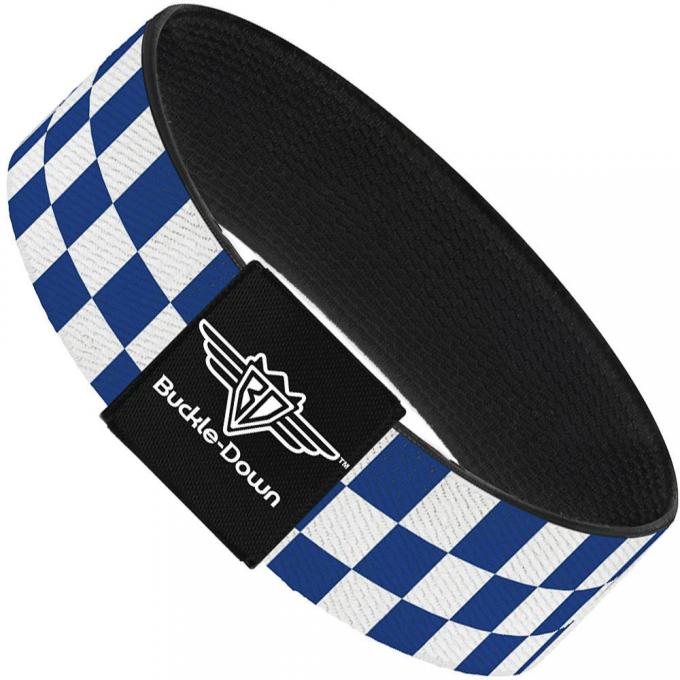 Buckle-Down Elastic Bracelet - Checker BlueKU/White