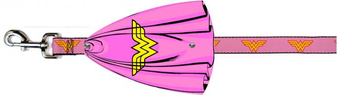 Dog Leash Cape - Wonder Woman Logo Pink/Yellow Cape + Wonder Woman Logo Pink/Yellow