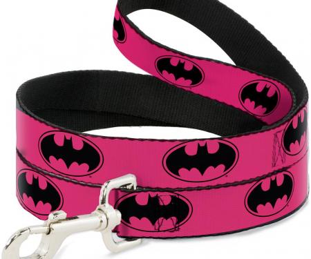 Dog Leash Bat Signal-3 Fuchsia/Black/Fuchsia