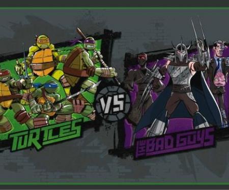 Placemat - New Series TURTLES Group Pose VS THE BAD GUYS Group Pose Grays