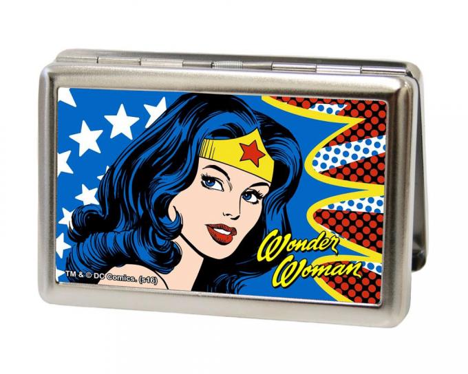 Business Card Holder - LARGE - Wonder Woman Face w/Stars FCG