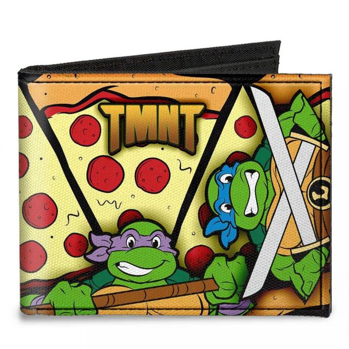 Canvas Bi-Fold Wallet - TMNT Turtle Battle Poses/Pizza