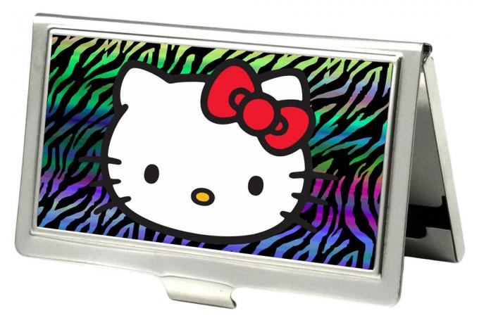 Business Card Holder - SMALL - Hello Kitty Face/Zebra Black/Multi Color