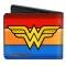 Bi-Fold Wallet - Wonder Woman Logo/Stripe Red/Yellows/Blue