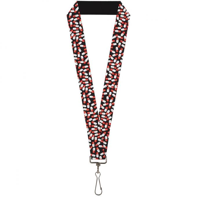 Buckle-Down Lanyard - Pills Black/Red/White