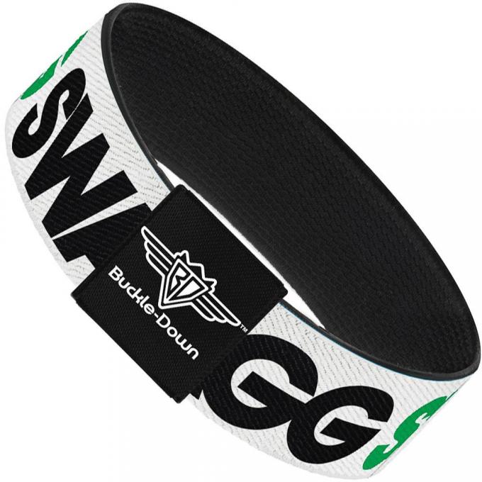 Buckle-Down Elastic Bracelet - SWAGG White/Black/Green