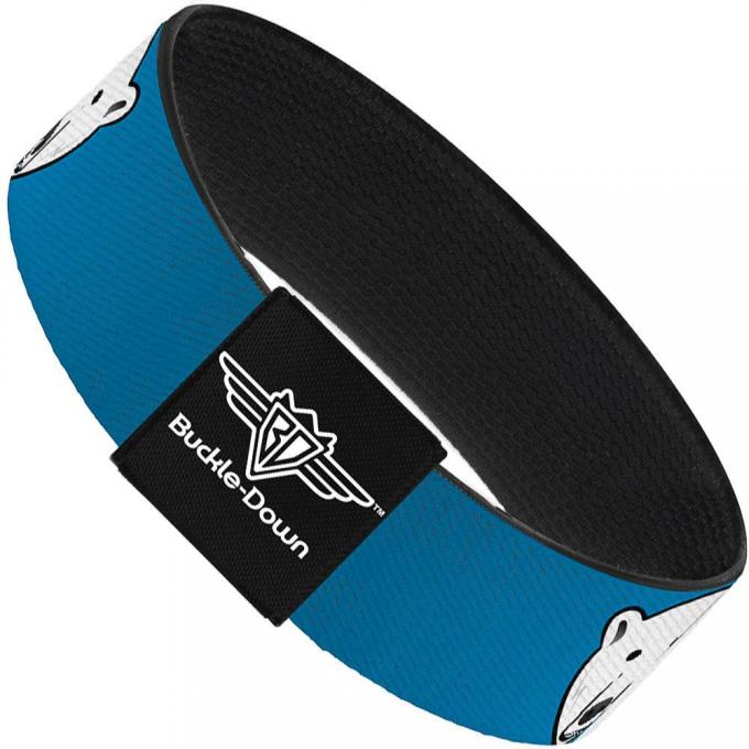 Buckle-Down Elastic Bracelet - Polar Bear Repeat Black/Blue Fade