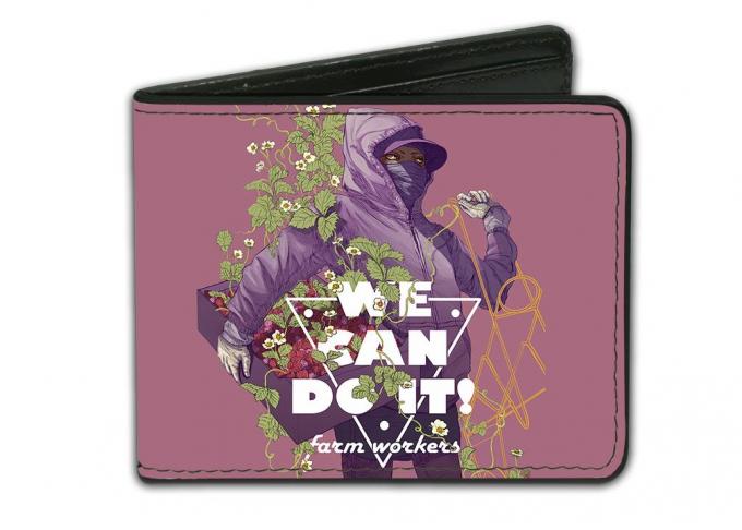 Bi-Fold Wallet - WE CAN DO IT! FARM WORKERS/Female Farm Worker Pinks/White