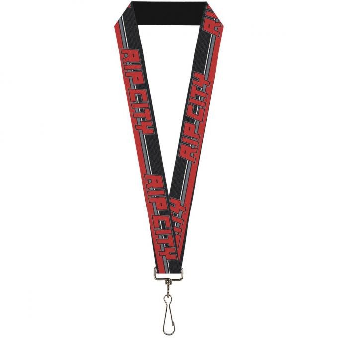 Buckle-Down Lanyard - RIP CITY/Stripe/Mesh Black/Gray/Red