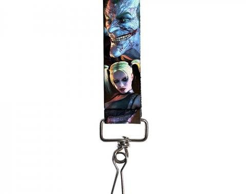 Key Fob - 1.0" - Arkham City Harley Quinn Pose & Joker Face