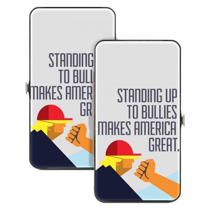 Hinged Wallet - STANDING UP TO BULLIES MAKES AMERICA GREAT/Profile/Fist White/Multi Color
