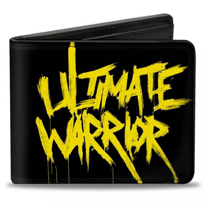 Bi-Fold Wallet - ULTIMATE WARRIOR Painted Black/Yellow