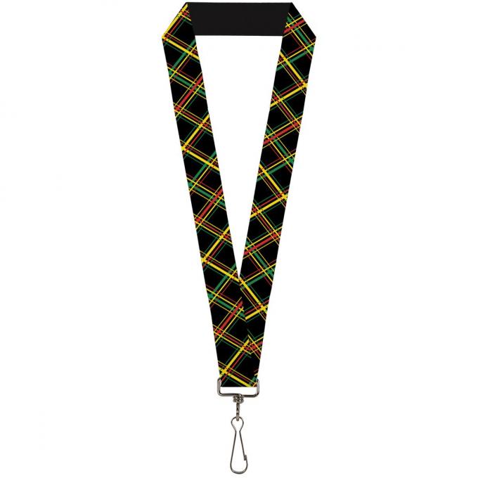 Buckle-Down Lanyard - Plaid X Rasta