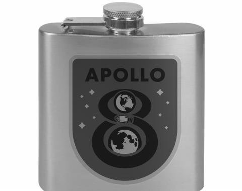 Stainless Steel Flask - 6 OZ - APOLLO 8 Orbit Tonal Grays