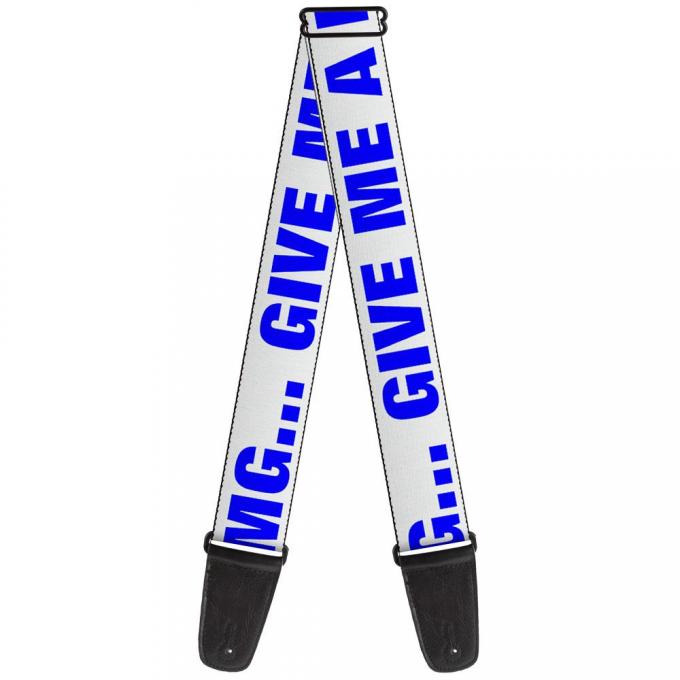 Guitar Strap - OMG…GIVE ME A BREAK!!! White/Royal