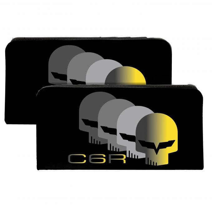 Canvas Snap Wallet - C6 Racing w/Skull Repeat Black/Yellow/Silver