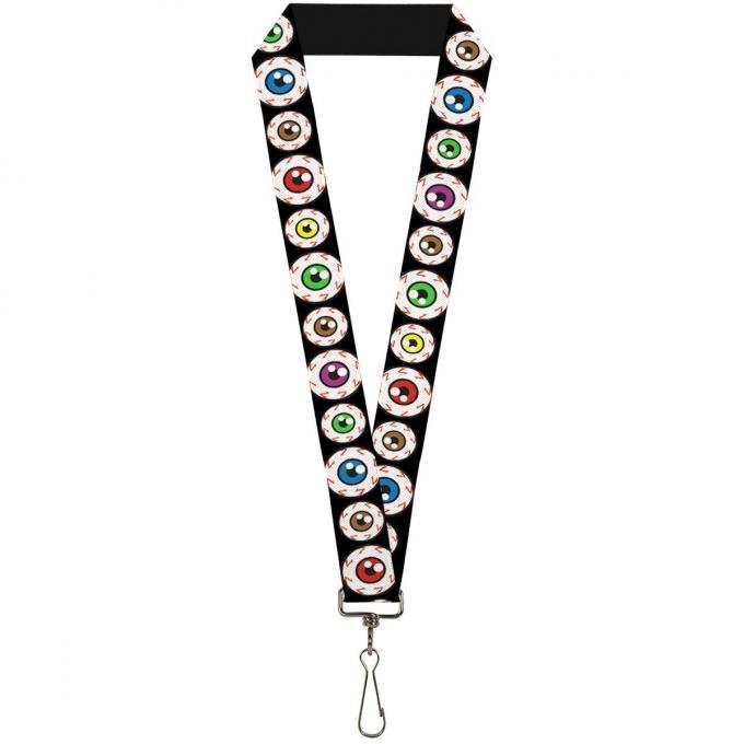 Buckle-Down Lanyard - Eyeballs Black/Multi Color