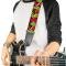 Guitar Strap - Green & Red Dragons Smoking Gray