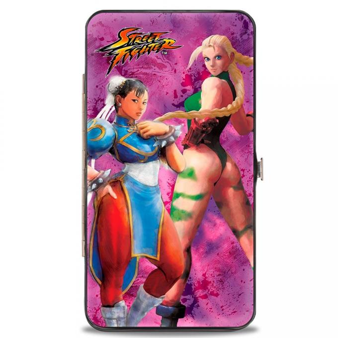 Hinged Wallet - Female STREET FIGHTERS Group Pose Pink/Purple
