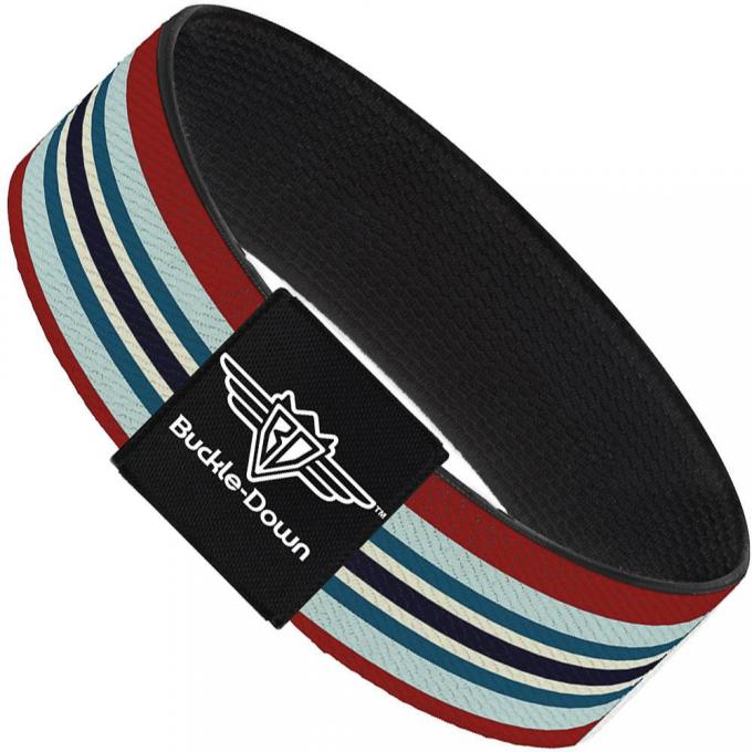 Buckle-Down Elastic Bracelet - Stripes Red/Blues/White