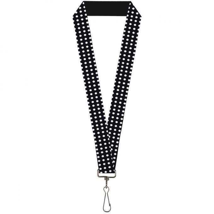 Buckle-Down Lanyard - Micro Polka Dots Black/White