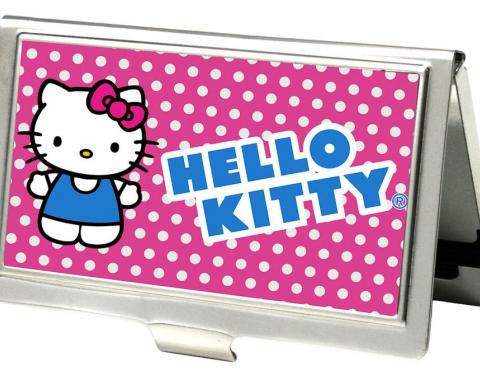 Business Card Holder - SMALL - Hello Kitty Micro Dots FCG Pink/White