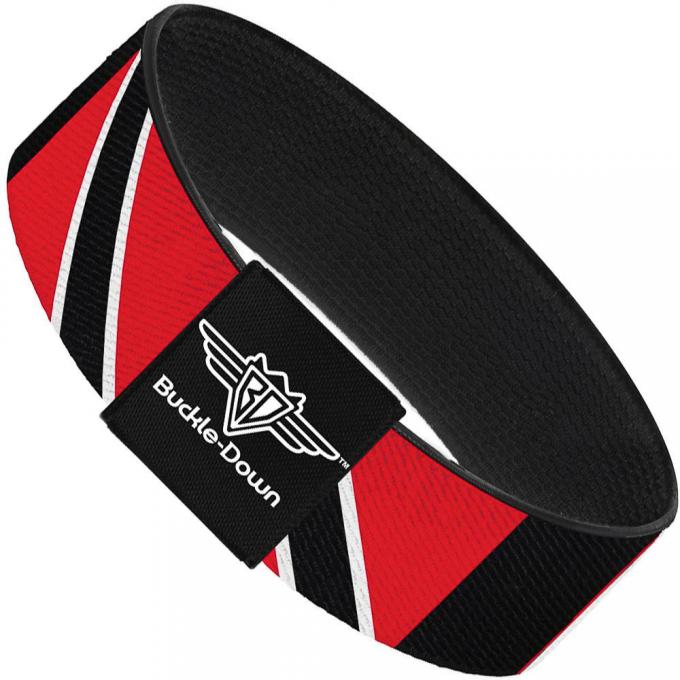 Buckle-Down Elastic Bracelet - Trinidad & Tobaga Flags/Black Block