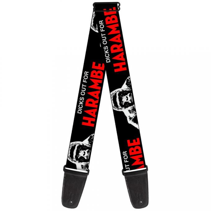 Guitar Strap - Harambe DICKS OUT FOR HARAMBE Black/White/Red
