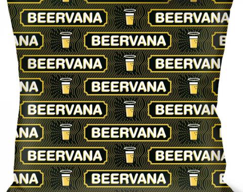 Buckle-Down Throw Pillow - Beer Pint/BEERVANA Rays/Waves Black/Olive