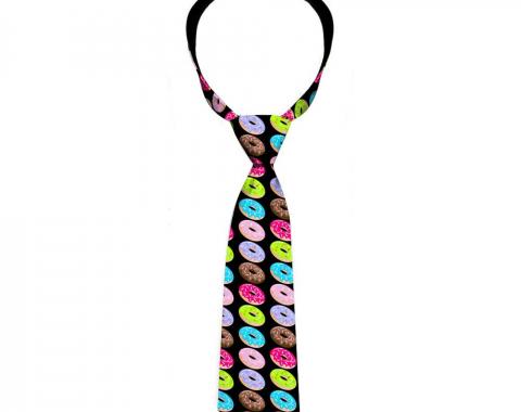 Buckle-Down Necktie - Sprinkle Donuts Black/Multi Color