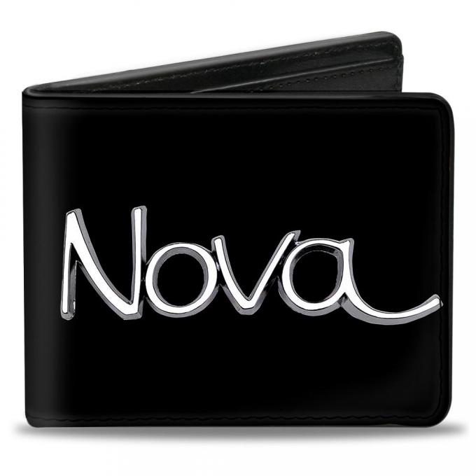 Bi-Fold Wallet - 1968-72 NOVA Script Emblem Black/Silver