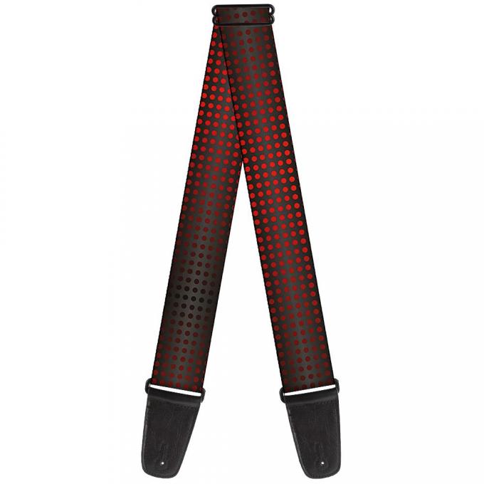 Guitar Strap - Micro Polka Dots Transitions Black/Red