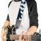 Guitar Strap - Lightning Bolts Sketch Navy/White