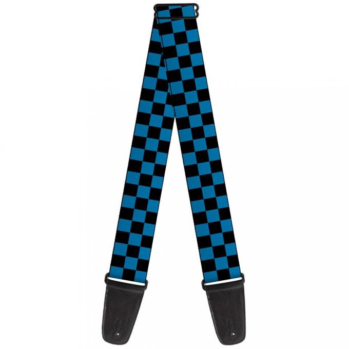 Guitar Strap - Checker Black/Turquoise