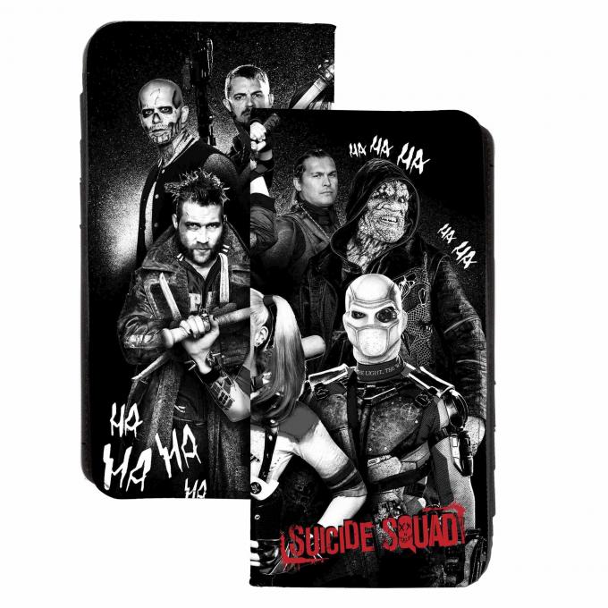 Canvas Snap Wallet - SUICIDE SQUAD 8-Character Group Pose/HAHAHA Black/Grays/Red/White