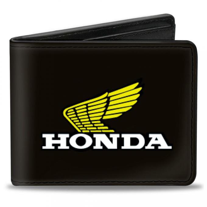 Bi-Fold Wallet - HONDA Motorcycle Black/Yellow/White