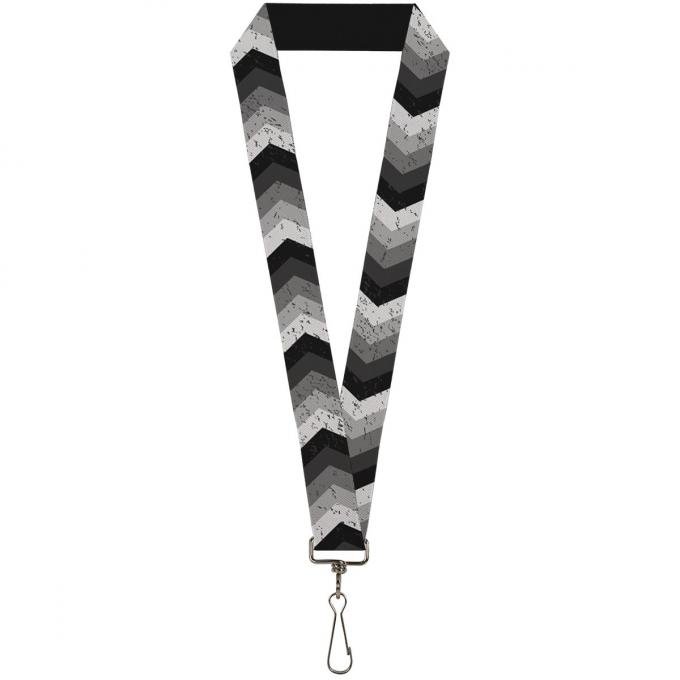 Buckle-Down Lanyard - Chevron Weathered Black/Grays