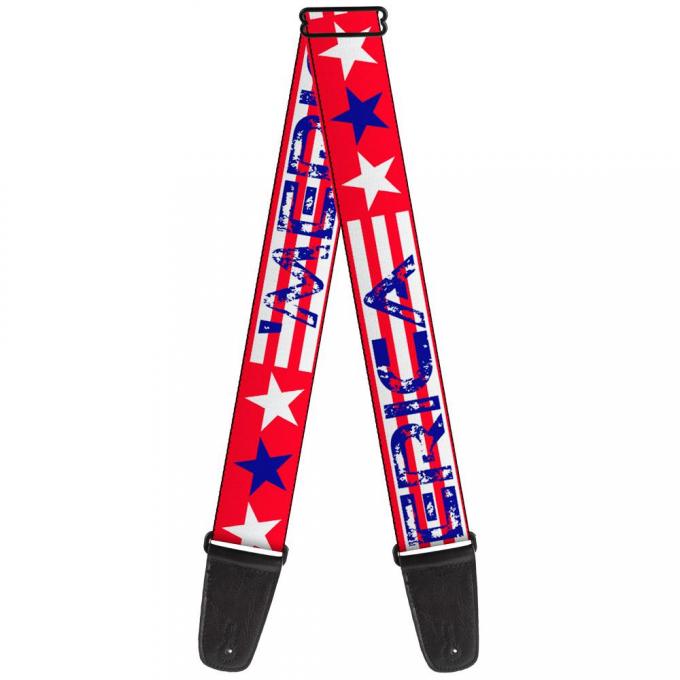 Guitar Strap - MERICA Stripes/Stars Red/White/Blue