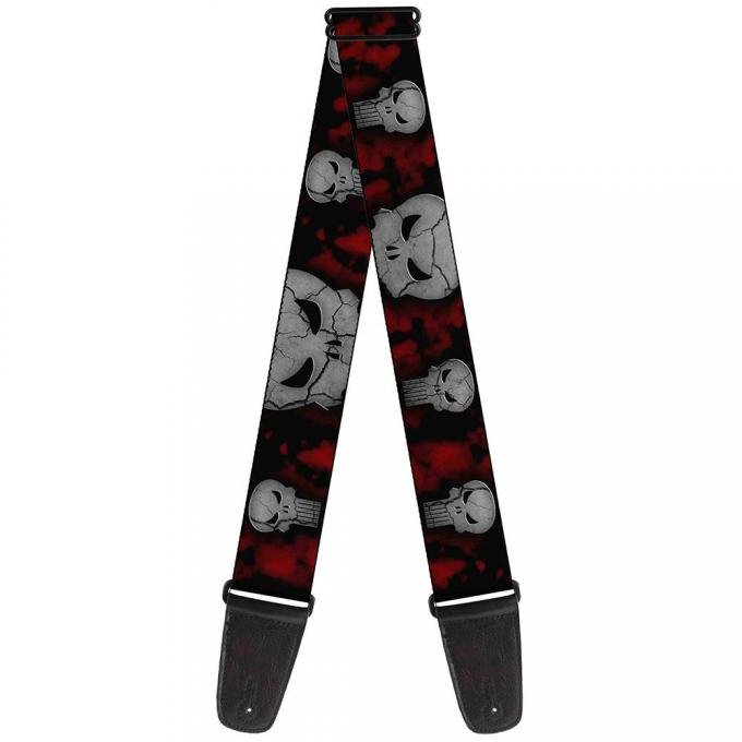 MARVEL UNIVERSE 
Guitar Strap - Stone Punisher Logo4 Scattered Black/Red/Gray