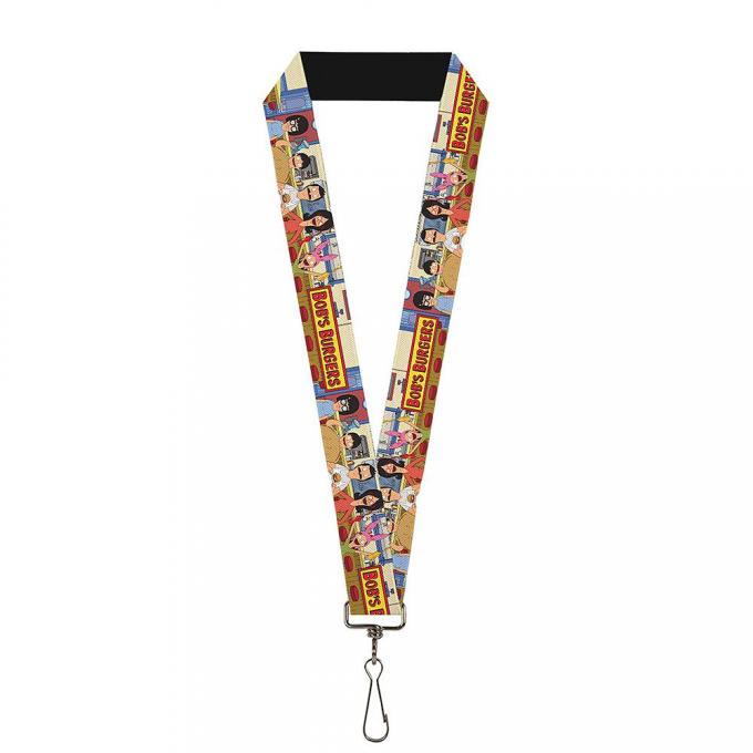 Lanyard - 1.0" - BOB'S BURGERS Belcher Family Group Pose at Restaurant Counter Tans