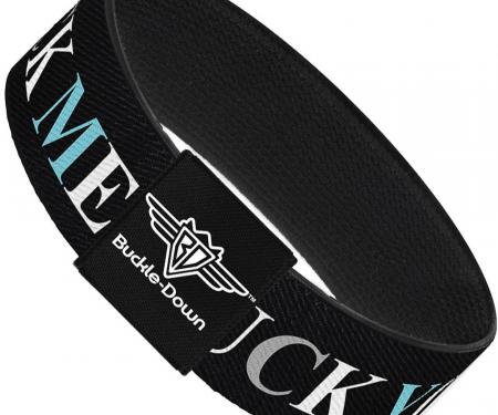 Buckle-Down Elastic Bracelet - FUCK YOU/FUCK ME Black/White/Blue